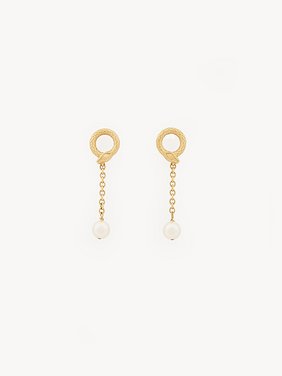 The Chloé Snake earrings Brass & synthetic pearls
Vintage Gold