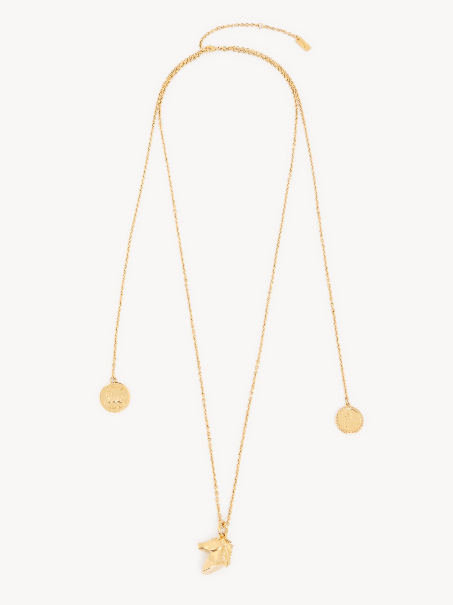 The Chloé Charms necklace Brass
Vintage Gold