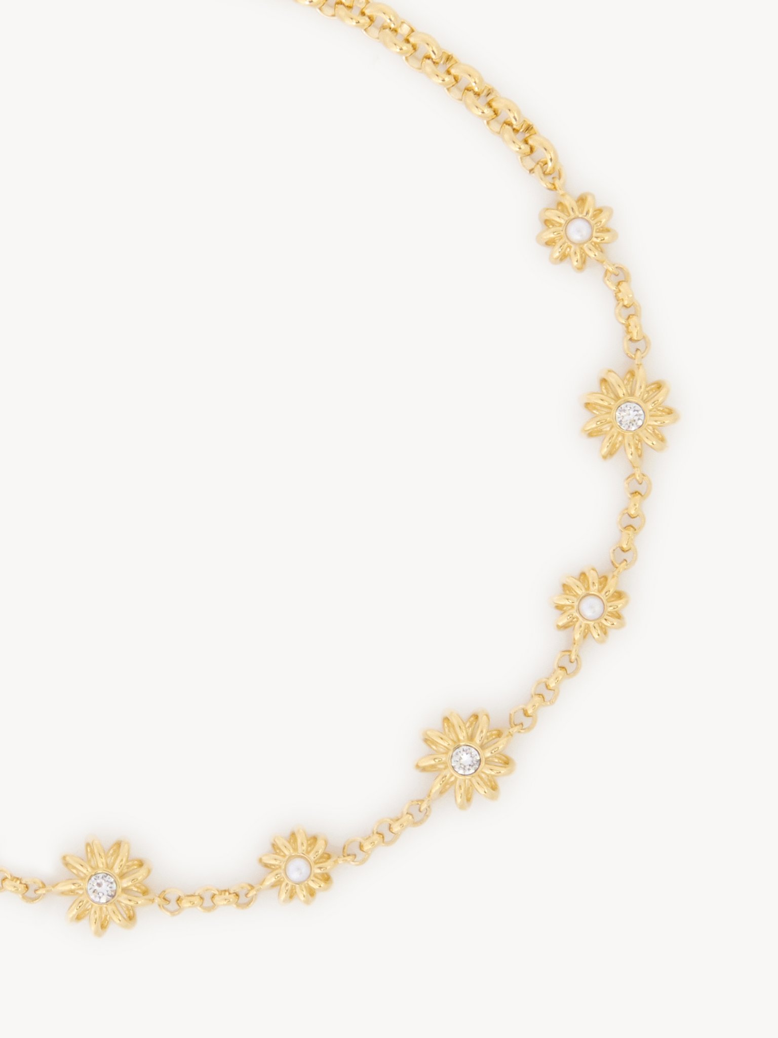 The Chloé Mechanical Flowers necklace Brass & crystal glass
Vintage Gold Product detail