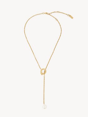 The Chloé Snake necklace Brass & synthetic pearls
Vintage Gold