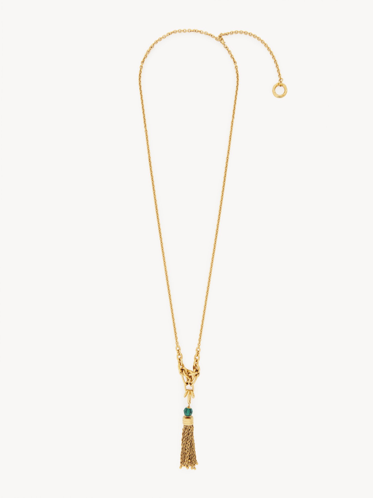 The Chloé Pompoms necklace Brass & crystal glass
Vintage Gold