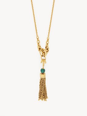 The Chloé Pompoms necklace Brass & crystal glass
Vintage Gold Product detail