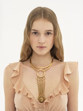 The Chloé Eclectic necklace Brass
Vintage Gold Back view of the product