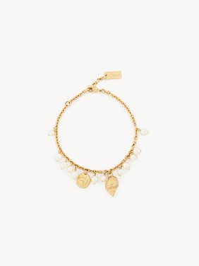 The Chloé Shells bracelet Brass & synthetic pearls
Vintage Gold