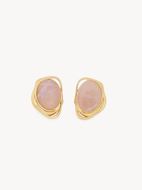 The Chloé Senses earrings Brass & rose quartz
Light Pink