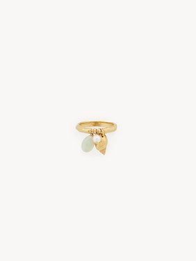 The Chloé Shells ring Brass, amazonite & synthetic pearls
Blue & Purple