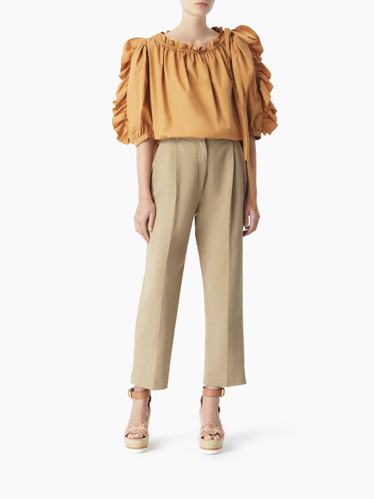 see by chloe cropped wide leg pants