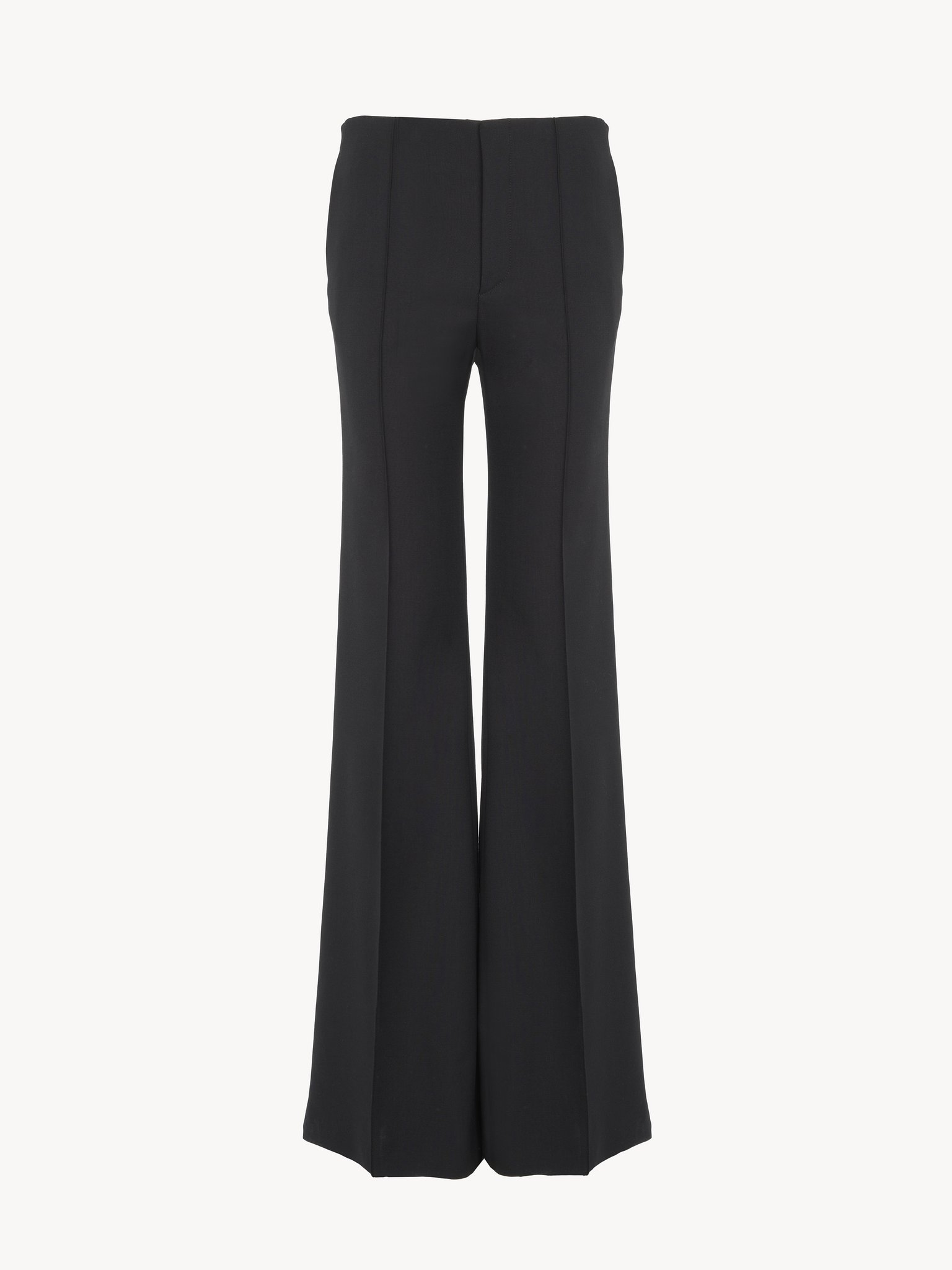 Flare pants in stretch wool Lower-impact stretch wool
Black