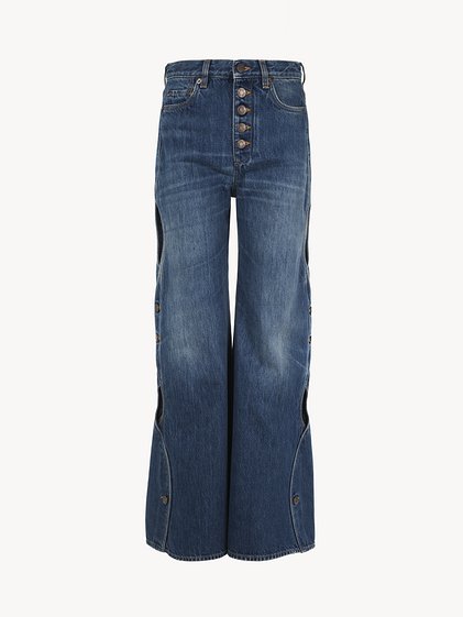 Chloé デニム製カットアウトスカラップ クロップド ジーンズ | Chloé JP