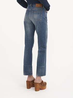 Straight cropped jeans in denim Organic cotton denim
Moonlight Blue Top view of the product