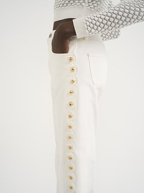 Cropped slim scallop jeans in denim Organic cotton denim
Eden White 