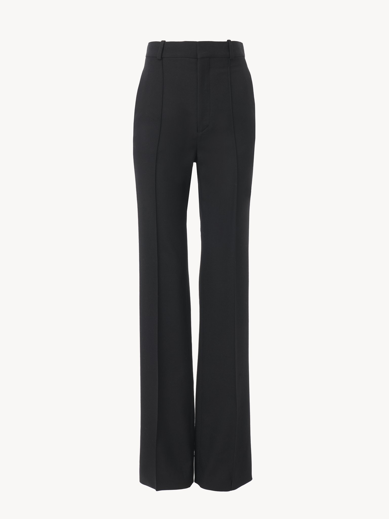 High-waisted trousers in wool gabardine Lower-impact wool gabardine
Black