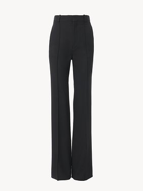 High-waisted pants in wool gabardine Lower-impact wool gabardine
Black