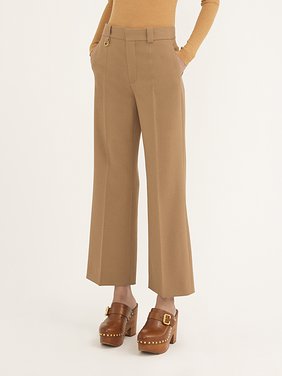 Cropped tailored trousers in wool grain de poudre Lower-impact wool grain de poudre
Coconut Brown Product detail