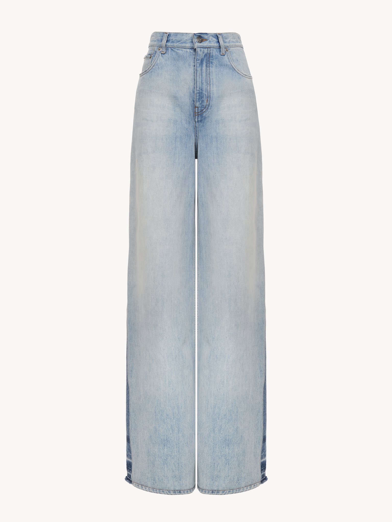 Wide-leg jeans in denim Organic cotton light bleached denim
Graceful Blue