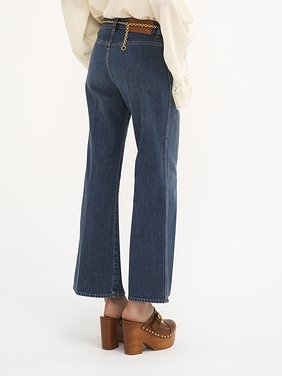 Cropped bootcut jeans in denim Organic cotton faded denim
Ashes Blue Top view of the product