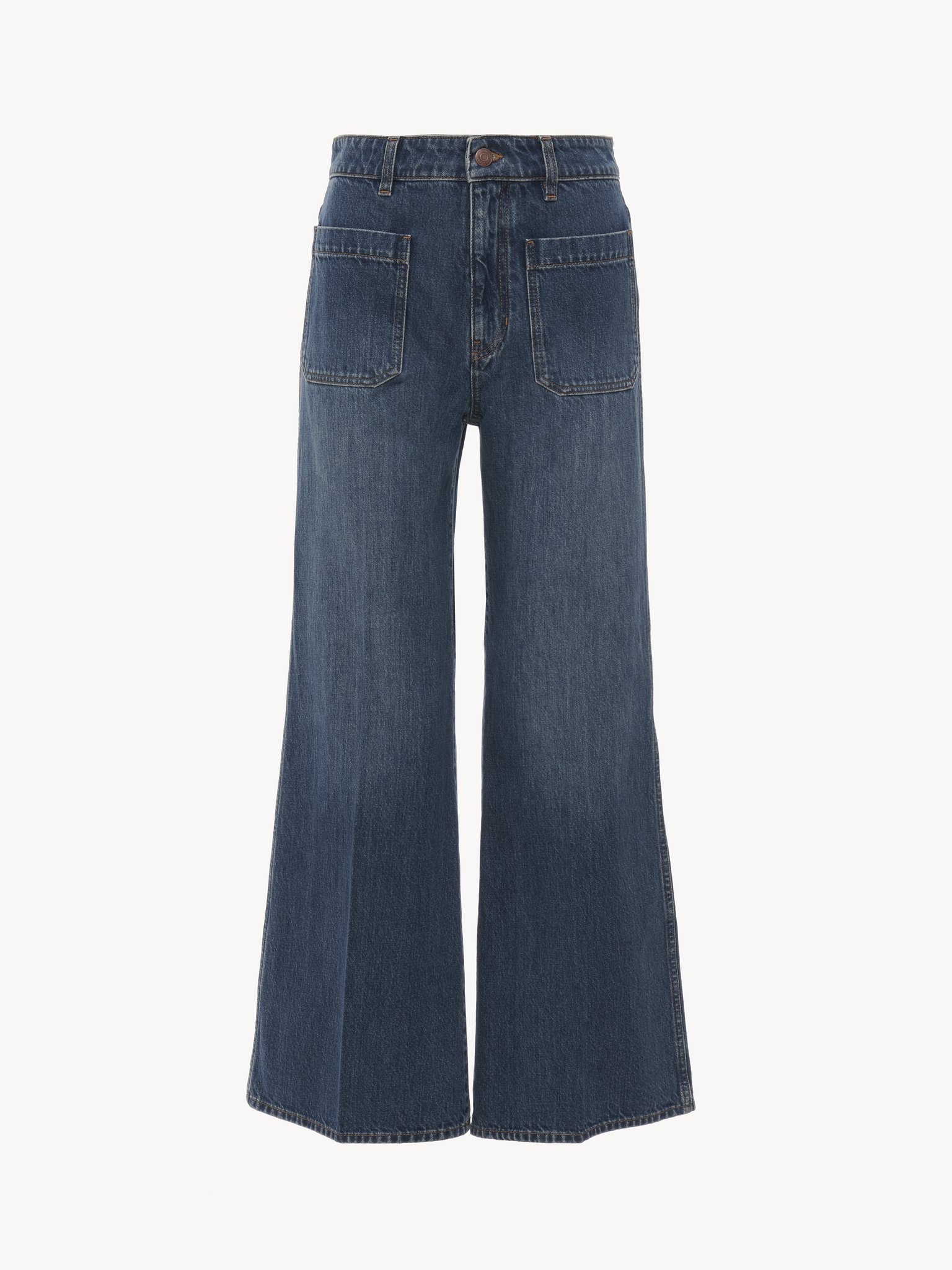 Cropped bootcut jeans in denim Organic cotton faded denim
Ashes Blue