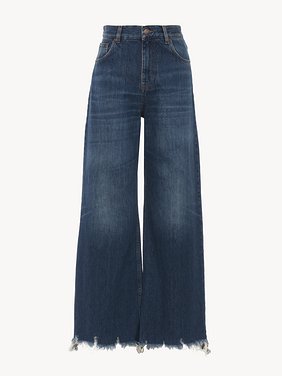 Cropped wide-leg jeans in denim Organic cotton indigo denim
Night Blue