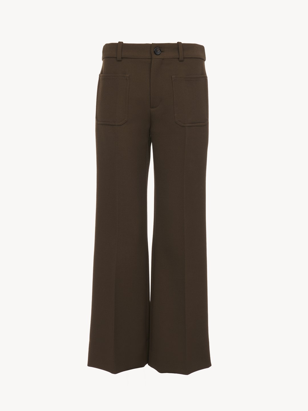 Chloé Cropped Bootcut Pants In Cavalry Wool | Chloé MA