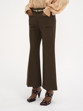 Cropped bootcut pants in cavalry wool Brushed cavalry wool
Palm Brown Product detail