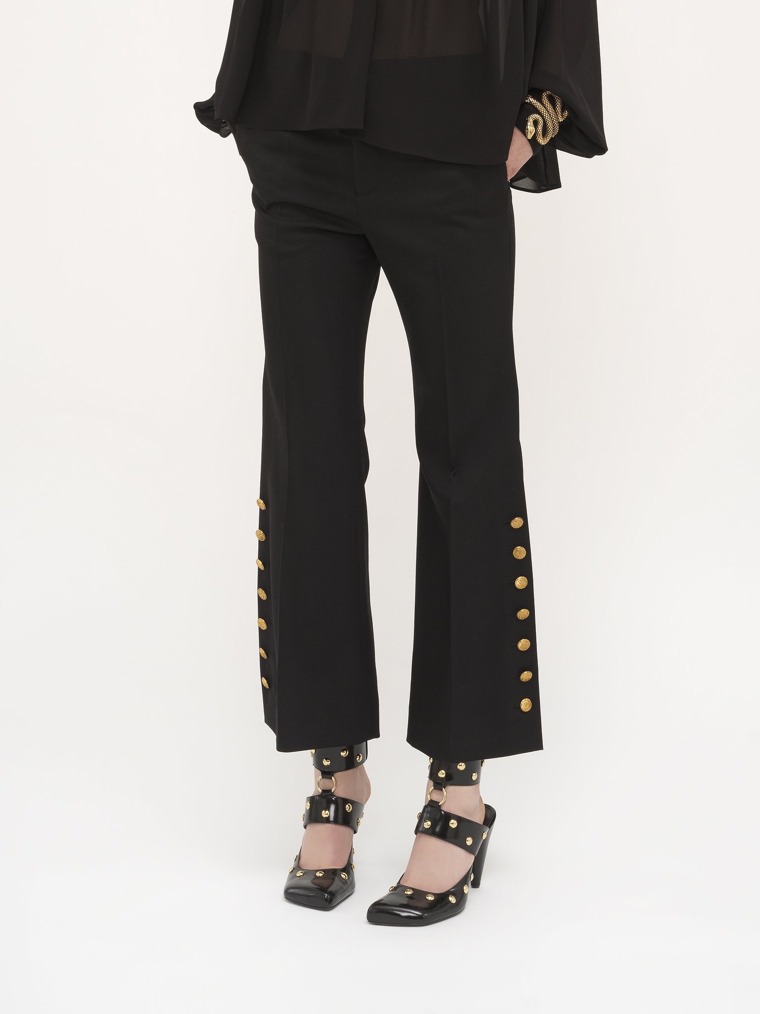 Chloé Cropped Pants In Wool Grain De Poudre | Chloé NZ