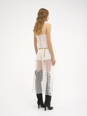 Sleeveless jumpsuit in floral lace Floral lace embroidery
Iconic Milk Top view of the product