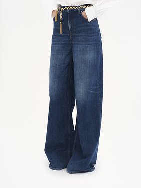 Wide-leg jeans in denim Organic cotton indigo denim
Night Blue Product detail