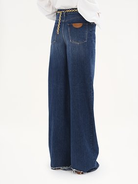 Wide-leg jeans in denim Organic cotton indigo denim
Night Blue Top view of the product