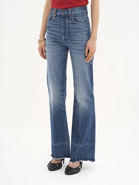 High-rise bootcut jeans in denim Snake capsule denim
Ocean Blue Product detail