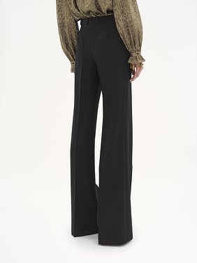 Flared tailored trousers in wool grain de poudre Lower-impact wool grain de poudre
Black Top view of the product