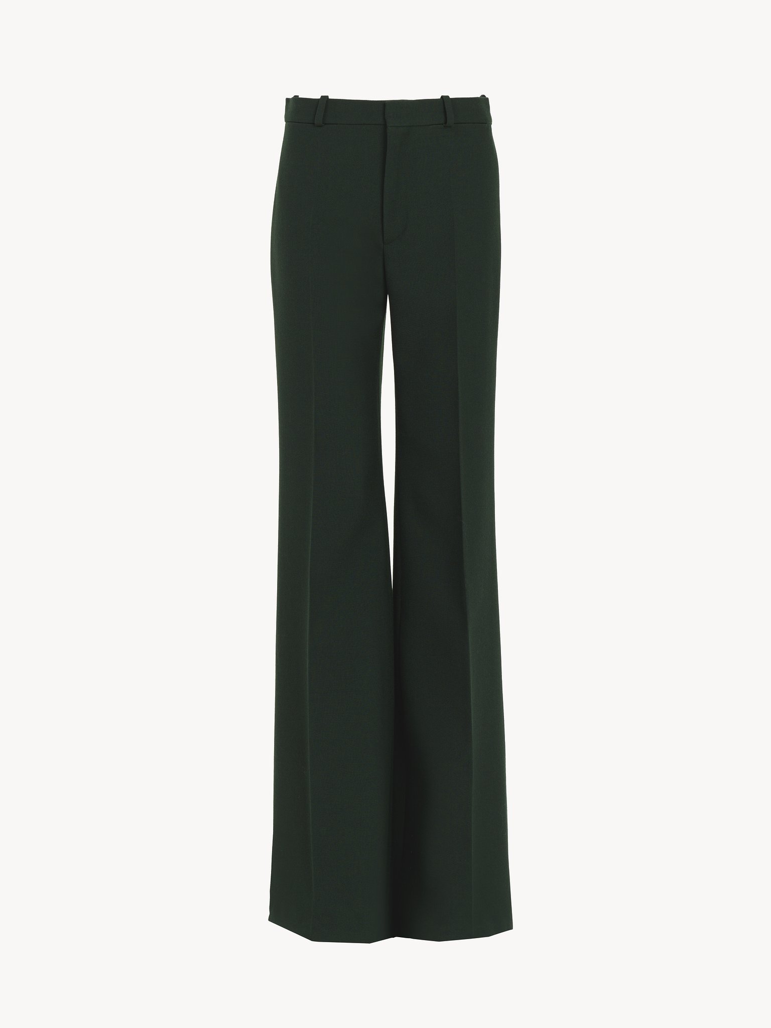 Flared tailored pants in wool crêpe Lower-impact wool crêpe
Nightfall Green