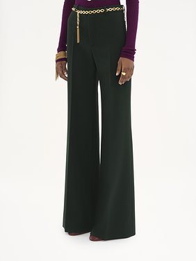 Flared tailored pants in wool crêpe Lower-impact wool crêpe
Nightfall Green Product detail