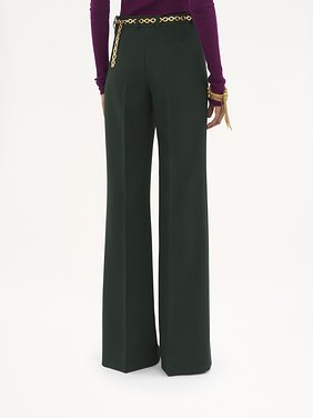 Flared tailored pants in wool crêpe Lower-impact wool crêpe
Nightfall Green 