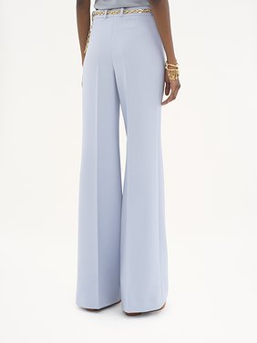 Flared tailored trousers in wool crêpe Lower-impact wool crêpe
Ash Blue Top view of the product