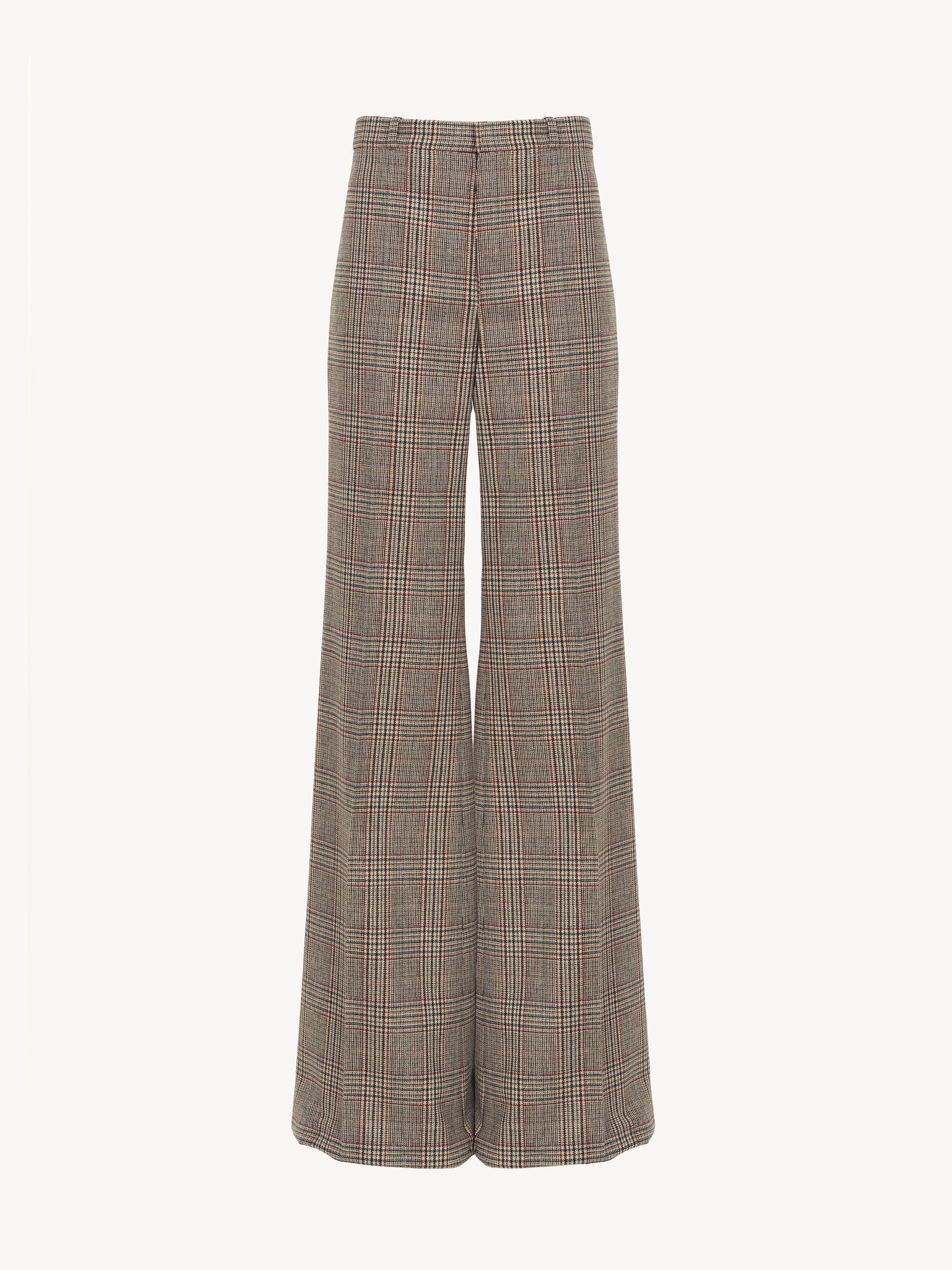 Flared tailored trousers in Prince of Wales wool Lower-impact wool Prince of Wales
Multicolour