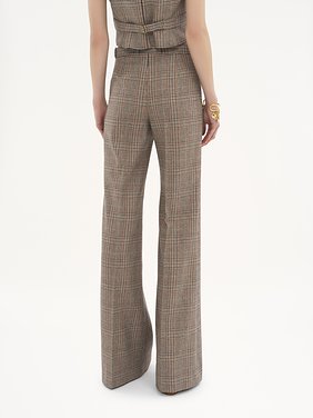 Flared tailored trousers in Prince of Wales wool Lower-impact wool Prince of Wales
Multicolour Top view of the product