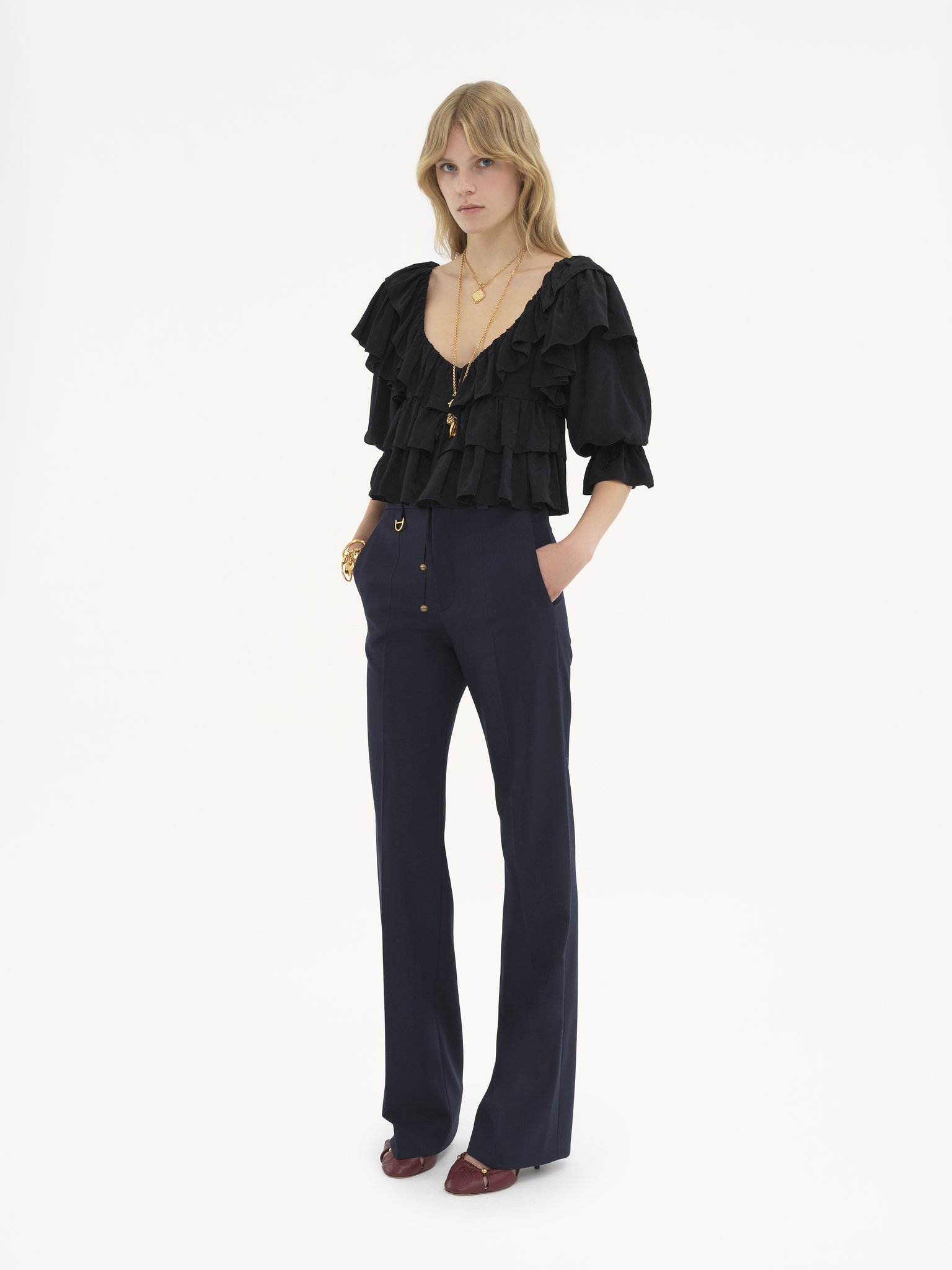 Boyish tailored trousers in stretch wool Lower-impact iconic stretch wool
Eclipse Blue Back view of the product