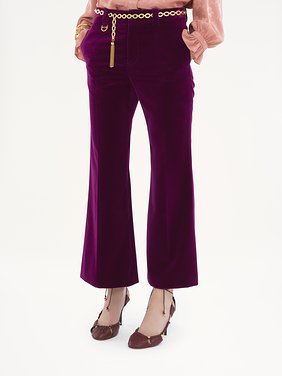 Cropped bootcut pants in velvet Soft cotton velvet
Pansy Purple Product detail