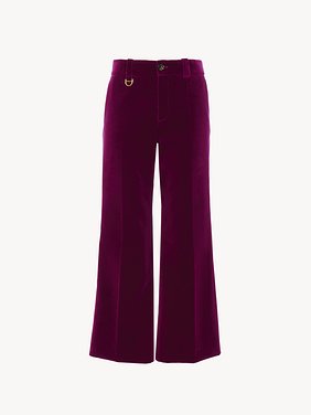 Cropped bootcut pants in velvet Soft cotton velvet
Pansy Purple