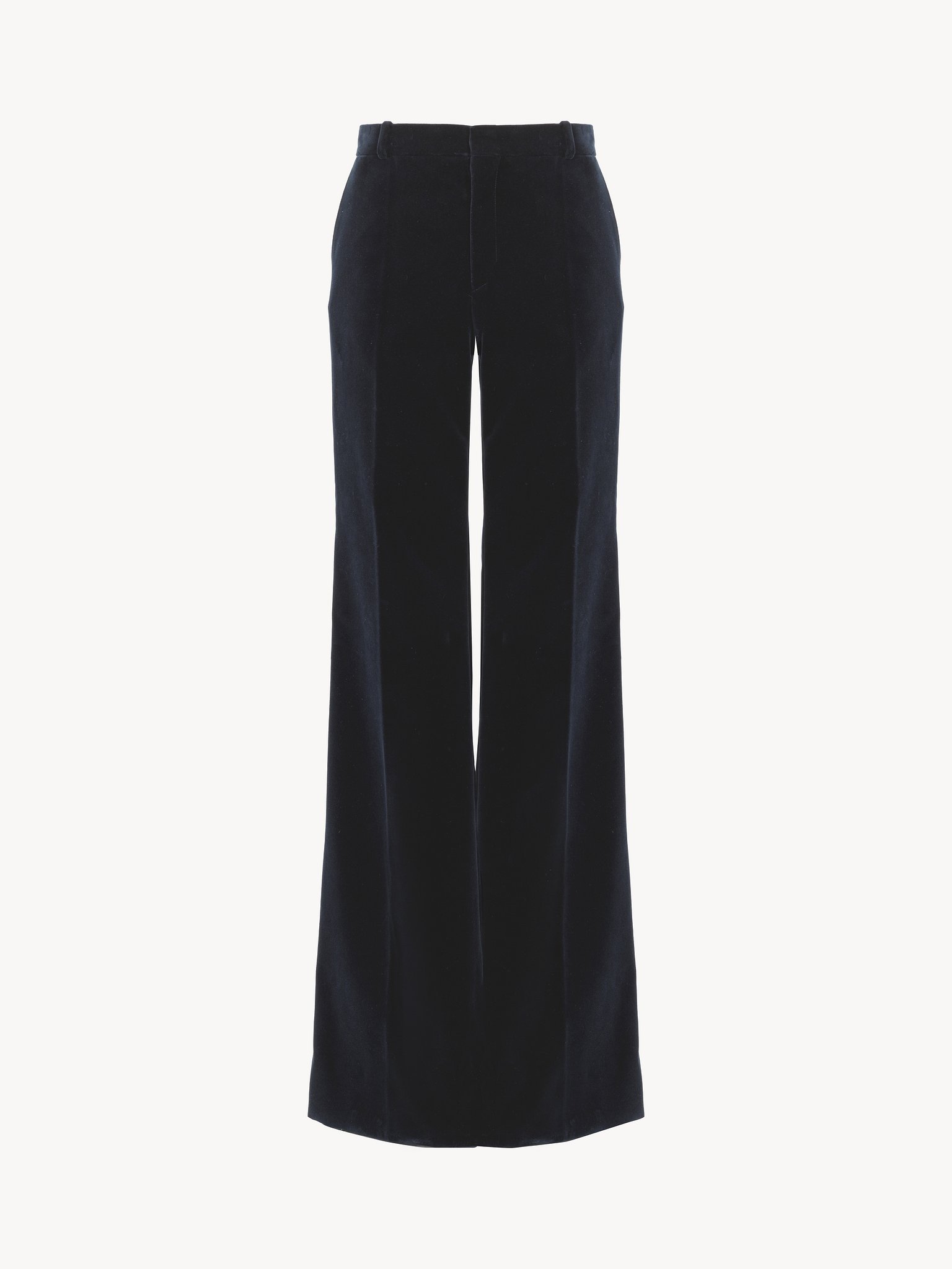 Flared tailored trousers in velvet Soft cotton velvet
Evening Blue