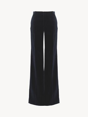 Flared tailored pants in velvet Soft cotton velvet
Evening Blue