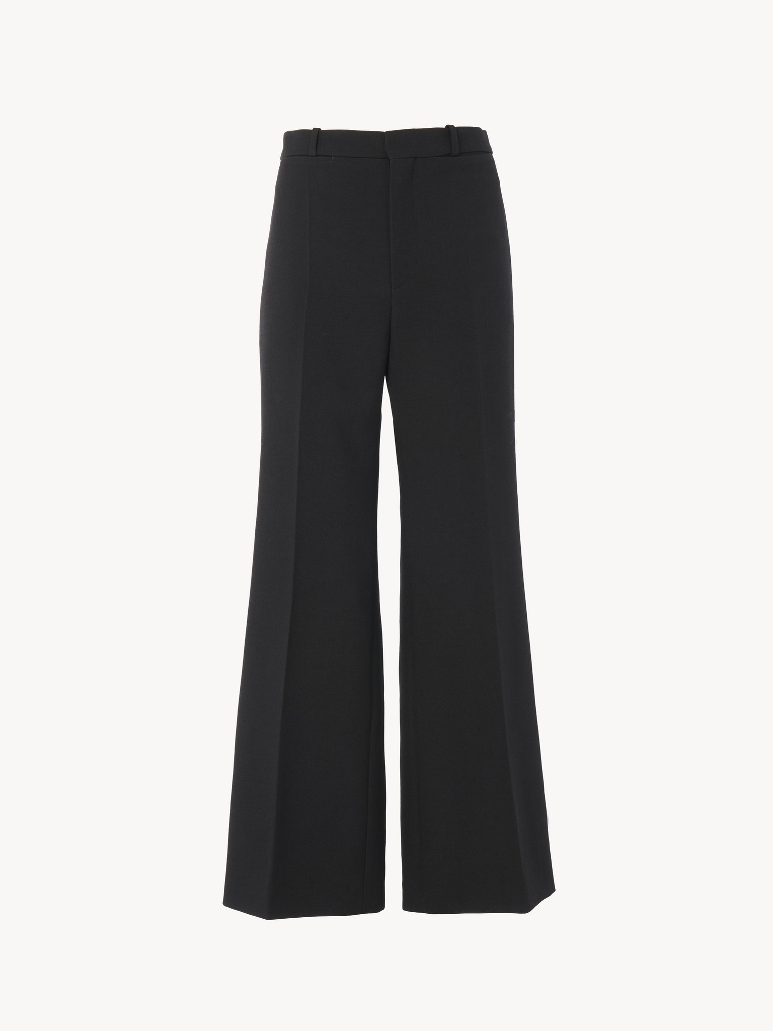 Cropped bootcut pants in wool crêpe Lower-impact wool crêpe
Black